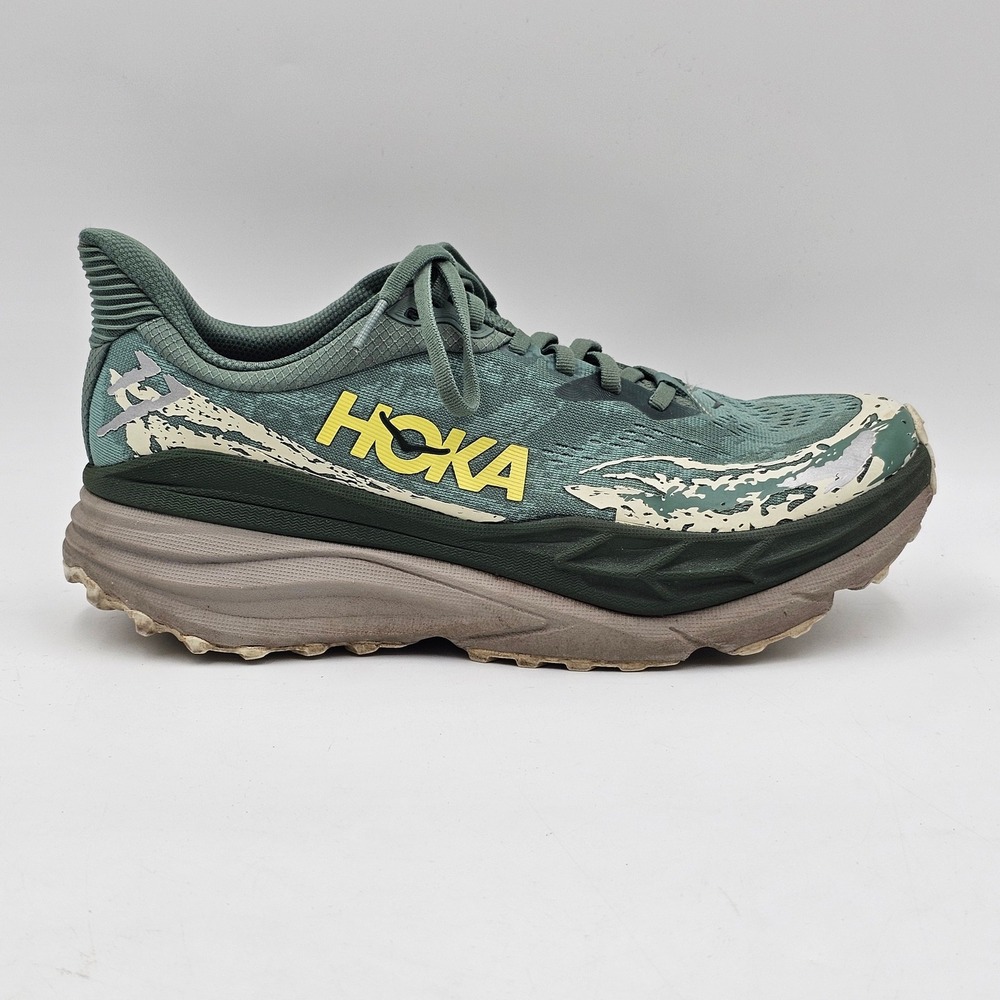 Hoka Stinson 7 Trail Running Shoes Ethereal Shifting Sand Green Yellow Size 9.5D